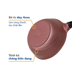 KW-30CI Chảo không dính Korea King sâu đường kính 30cm, đáy màu xanh, hồng - Hàng chính hãng