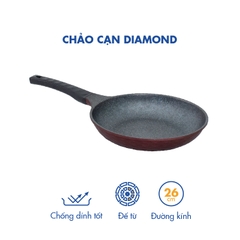 KFP-26DI Chảo cạn Diamond KOREA KING size 26 ( đáy màu xanh đen, vàng hồng)-Hàng chính hãng