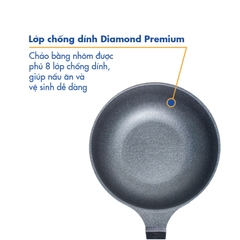 KW-32DI Chảo sâu không dính Diamond Premium Korea King (đường kính 32cm)-Hàng chính hãng