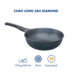 KW-28DI Chảo sâu Diamond KOREA KING size 28 ( đáy màu xanh đen, vàng hồng)-Hàng chính hãng