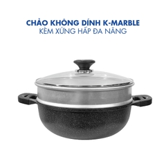 KW-32MSI Chảo không dính kèm xửng hấp đa năng Korea King (đường kính 32cm)-Hàng chính hãng
