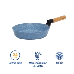 KFP-24WI Chảo cạn chống dính Woody Korea King (size 24cm, blue) - Hàng chính hãng