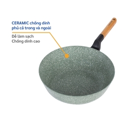 KW-26WI Chảo chống dính Woody Korea King ( chảo sâu, size 26cm, black) - Hàng chính hãng