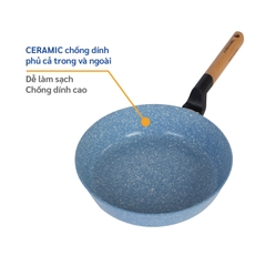 KFP-24WI Chảo cạn chống dính Woody Korea King (size 24cm, blue) - Hàng chính hãng