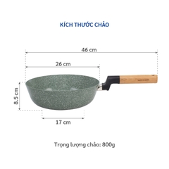 KW-26WI Chảo chống dính Woody Korea King ( chảo sâu, size 26cm, black) - Hàng chính hãng