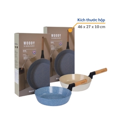 KFP-24WI Chảo cạn chống dính Woody Korea King (size 24cm, blue) - Hàng chính hãng