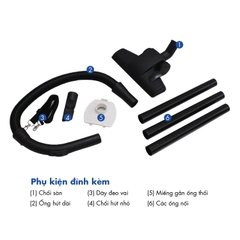 PDG-666 Máy hút bụi cầm tay Korea King (220V/50Hz, 1000W)-Màu Nâu trắng