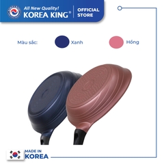 KW-30CI Chảo không dính Korea King sâu đường kính 30cm, đáy màu xanh, hồng - Hàng chính hãng