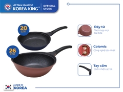 KFP20C-KW26C Combo 2 chảo sâu, cạn Colormic Korea King (1 chảo cạn 20cm và 1 chảo sâu 26cm)-Hàng chính hãng