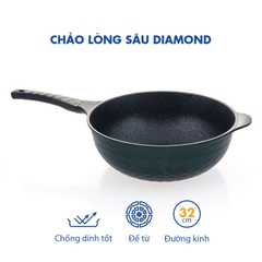 KW-32DI Chảo sâu không dính Diamond Premium Korea King (đường kính 32cm)-Hàng chính hãng
