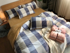 Bộ chăn ga gối nỉ nhung Muji kẻ ,chất mềm mịn ,ga freesize, màu sắc đa dạng