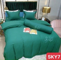 Bộ chăn ga gối lụa Sky Slik 5 món thượng hạng,cao cấp giá rẻ,ga chần phủ free size