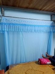 Bộ màn ngủ xếp gọn khoan tường khung inox dày màn tuyn lạnh chống muỗi