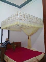 Bộ màn ngủ chống muỗi khoan tường khung vuông cố định inox, vải tuynh lạnh
