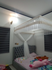 Bộ màn ngủ chống muỗi khoan tường khung vuông cố định inox, vải tuynh lạnh
