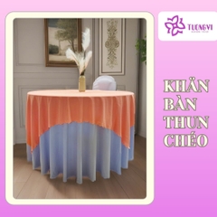 Khăn trải bàn tròn phủ chân 2 lớp THUN CHÉO