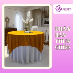 Khăn trải bàn tròn phủ chân 2 lớp THUN CHÉO