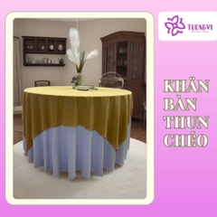 Khăn trải bàn tròn phủ chân 2 lớp THUN CHÉO