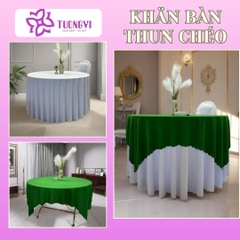 Khăn trải bàn tròn phủ chân 2 lớp THUN CHÉO