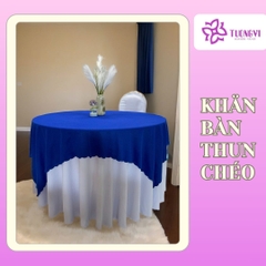 Khăn trải bàn tròn phủ chân 2 lớp THUN CHÉO