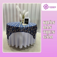 Khăn trải bàn tròn , hình chữ nhật thun gấm trúc mai