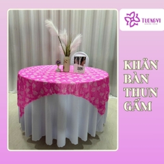 Khăn trải bàn tròn , hình chữ nhật thun gấm trúc mai