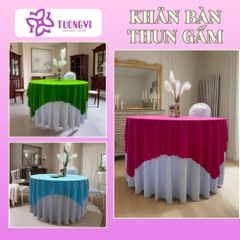 Khăn trải bàn tròn , hình chữ nhật thun gấm trúc mai