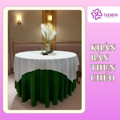 Khăn trải bàn tròn phủ chân 2 lớp THUN CHÉO