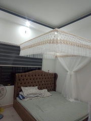 Bộ màn ngủ chống muỗi khoan tường khung vuông cố định inox, vải tuynh lạnh