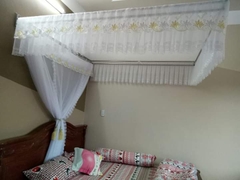 Bộ màn ngủ chống muỗi khoan tường khung vuông cố định inox, vải tuynh lạnh