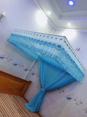Bộ màn ngủ chống muỗi khoan tường khung vuông cố định inox, vải tuynh lạnh