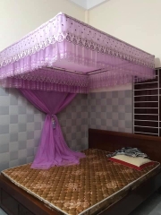 Bộ màn ngủ chống muỗi khoan tường khung vuông cố định inox, vải tuynh lạnh