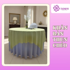 Khăn trải bàn tròn phủ chân 2 lớp THUN CHÉO