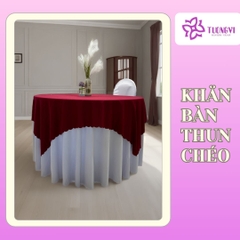 Khăn trải bàn tròn phủ chân 2 lớp THUN CHÉO