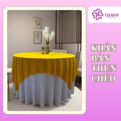 Khăn trải bàn tròn phủ chân 2 lớp THUN CHÉO