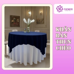 Khăn trải bàn tròn phủ chân 2 lớp THUN CHÉO