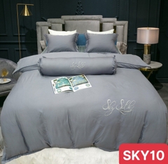 Bộ chăn ga gối lụa Sky Slik 5 món thượng hạng,cao cấp giá rẻ,ga chần phủ free size