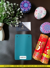 KITA-HAMI-40:-MÀU XANH NGỌC LỤC BẢO LIGHT-SEA-GREEN VÂN ĐẾ VẢI
