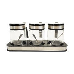 Bộ 3 hộp đựng gia vị thuỷ tinh Kalpen SB2
