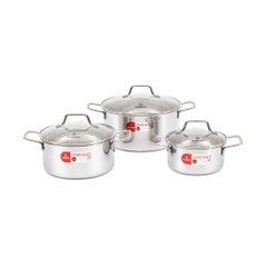 Bộ 3 nồi Inox 304 liền khối Kalpen Schritt SC1 16-20-24cm