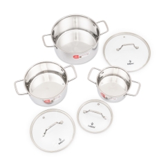 Bộ 3 nồi Inox 304 liền khối Kalpen Schritt SC1 16-20-24cm