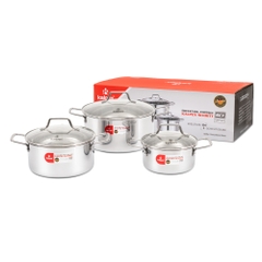 Bộ 3 nồi Inox 304 liền khối Kalpen Schritt SC1 16-20-24cm