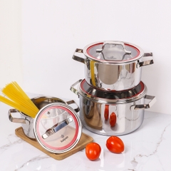 Bộ 3 nồi Inox 304 liền khối Kalpen Emer EM1 16-20-24cm