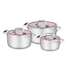 Bộ 3 nồi Inox 304 liền khối Kalpen Emer EM1 16-20-24cm