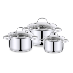 Bộ 3 nồi Inox 5 lớp đáy Kalpen Lermat L1 16-20-24cm