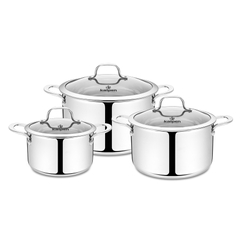 Bộ 3 nồi Inox 304 liền khối Kalpen Kazler KZ1 16-20-24cm
