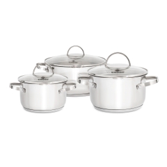 Bộ 3 nồi Inox 5 lớp đáy Kalpen Lermat L1Pro 16-20-24cm