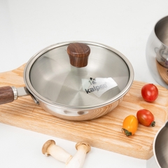 Chảo Inox 304 liền khối miệng rót Kalpen Baby Rinmer RM16 16cm