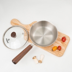 Chảo Inox 304 liền khối miệng rót Kalpen Baby Rinmer RM16 16cm