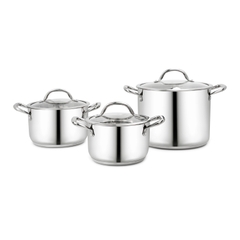 Bộ 3 nồi Inox 5 lớp đáy thành cao Kalpen Glanzer GL1 18-20-24cm